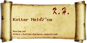Kotter Heléna névjegykártya
